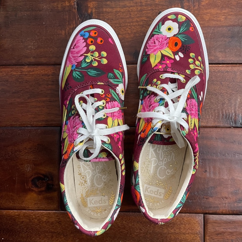 Keds Rifle Paper Co. Burgundy Floral Sneaker